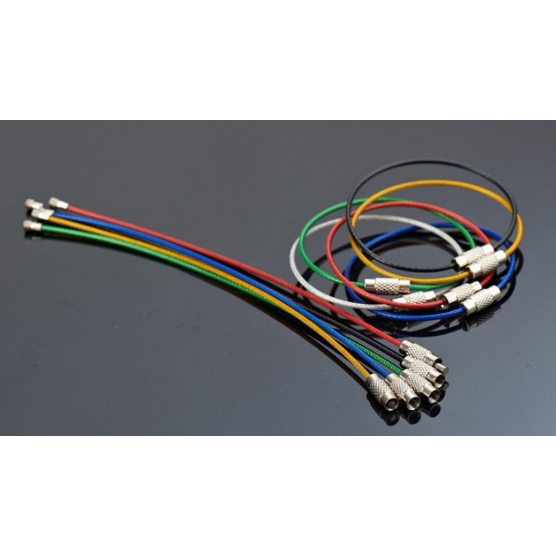 【買一送一】不鏽鋼鑰匙圈 索鑰匙圈 不鏽鋼 吊飾 吊牌 彩色鋼索鑰匙圈 多功能鋼索環 行李牌吊繩  小紅書同款 生日禮物-細節圖3