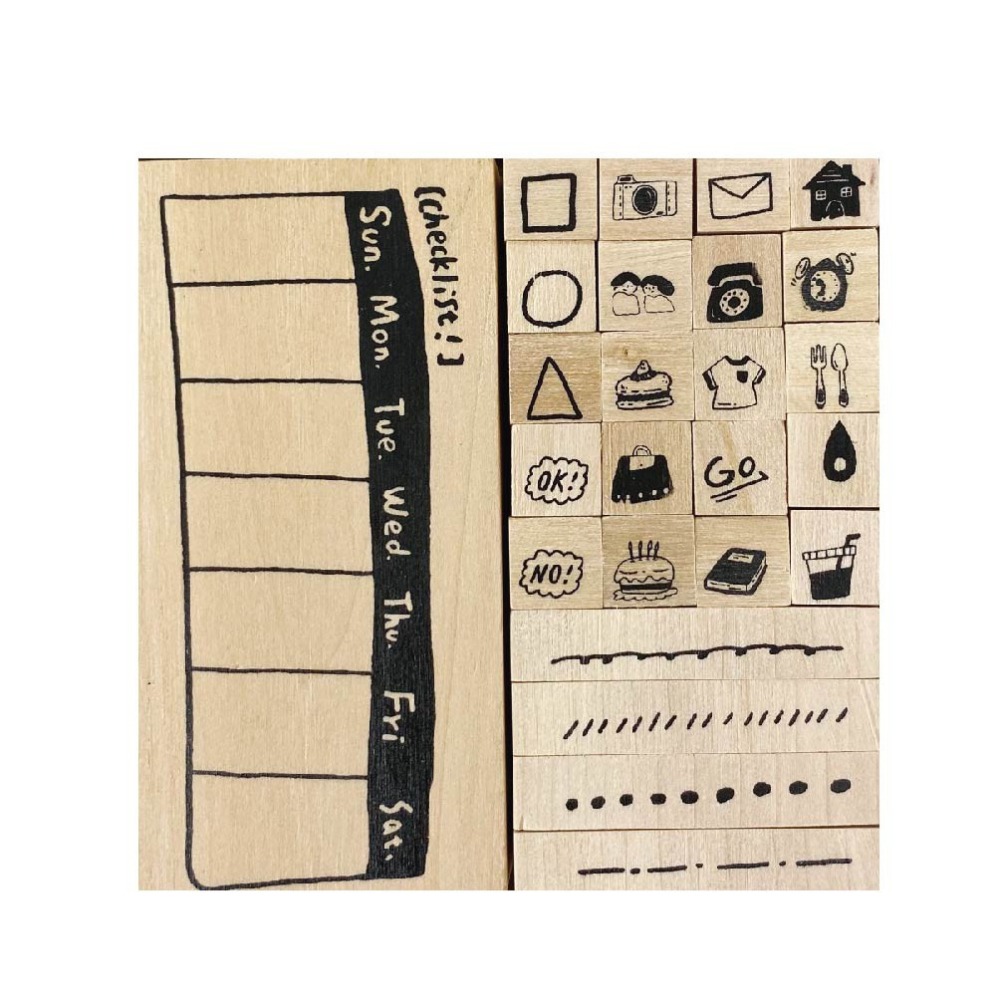 禾木印章組 簡單生活 手帳創作印章 手帳印章 手帳 印章 創作 日記印章 筆記圖案 木頭印章 貓咪 小紅書同款 生日禮物-細節圖4