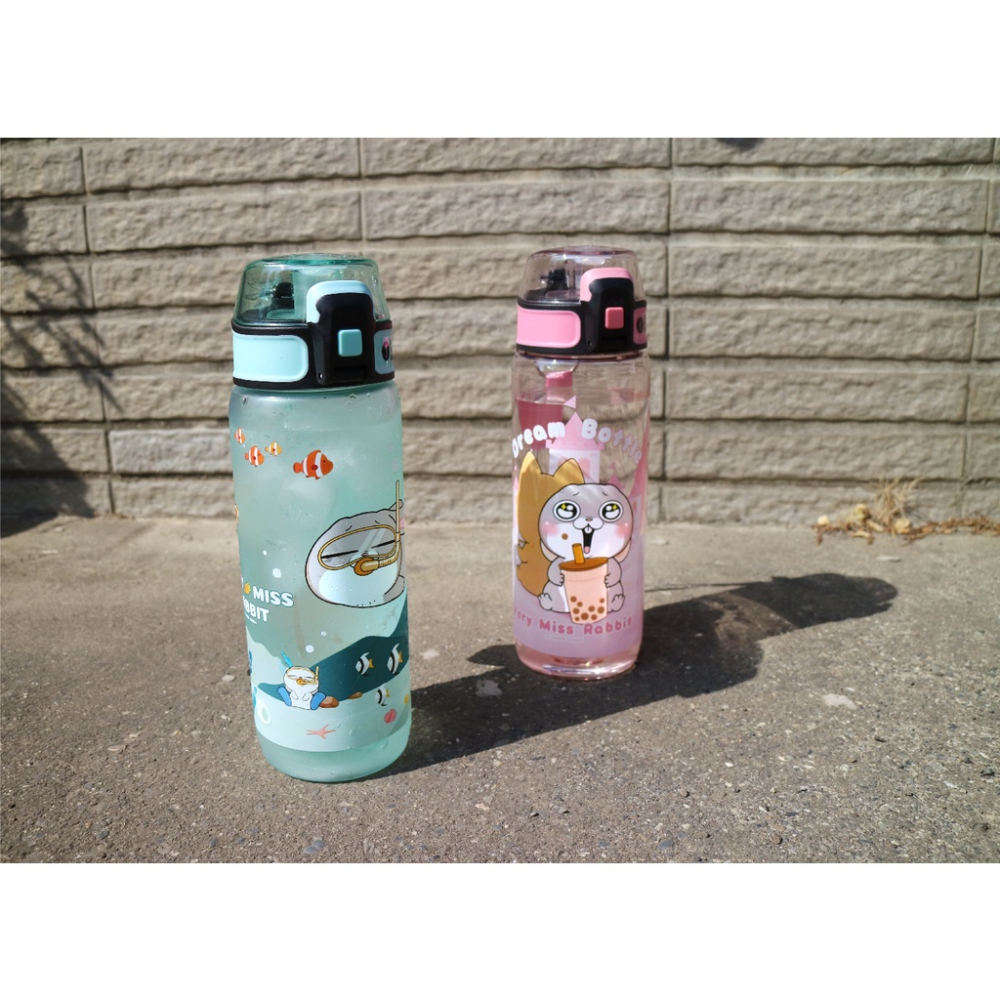 水壺 好想兔 700ML 水瓶 瓶子 運動水壺 健身水壺 彈蓋水壺 學生 禮物 贈品 獎品 提繩  小紅書同款 生日禮物-細節圖3