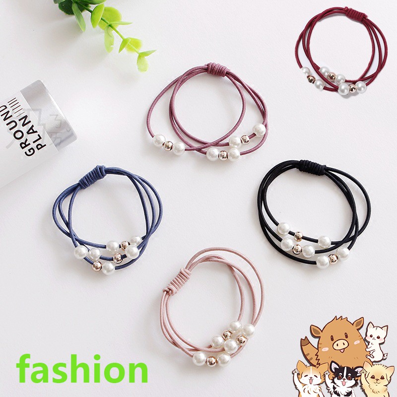 珍珠多層髮圈 綁頭髮 韓系必備氣質髮圈 橡皮筋 髮繩 頭繩 髮束 韓版簡約髮圈 珍珠髮圈 百搭流行 小紅書同款 生日禮物-細節圖4