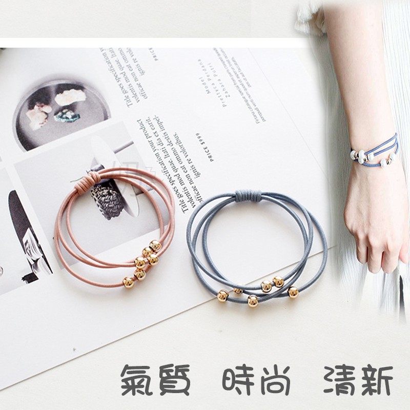 珍珠多層髮圈 綁頭髮 韓系必備氣質髮圈 橡皮筋 髮繩 頭繩 髮束 韓版簡約髮圈 珍珠髮圈 百搭流行 小紅書同款 生日禮物-細節圖5