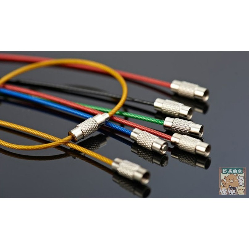 【買一送一】不鏽鋼鑰匙圈 索鑰匙圈 不鏽鋼 吊飾 吊牌 彩色鋼索鑰匙圈 多功能鋼索環 行李牌吊繩  小紅書同款 生日禮物-細節圖4