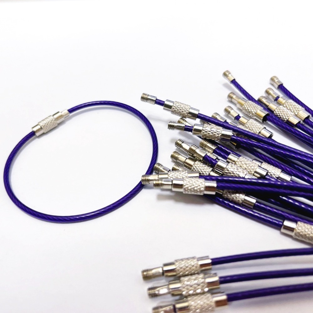 【買一送一】不鏽鋼鑰匙圈 索鑰匙圈 不鏽鋼 吊飾 吊牌 彩色鋼索鑰匙圈 多功能鋼索環 行李牌吊繩  小紅書同款 生日禮物-細節圖8