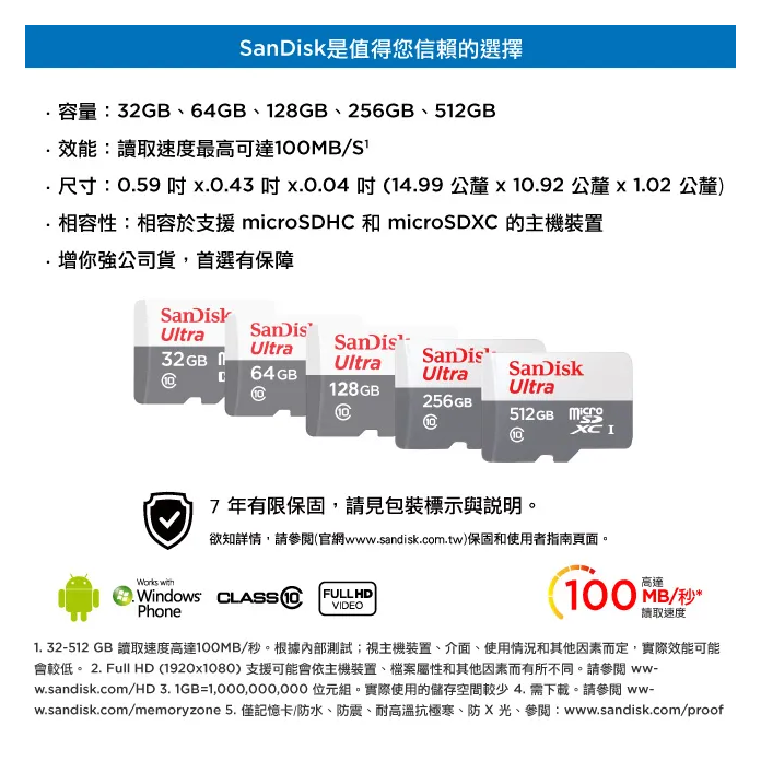 《SUNLINK》SanDisk Ultra microSD UHS-I 記憶卡512GB (公司貨)-細節圖3