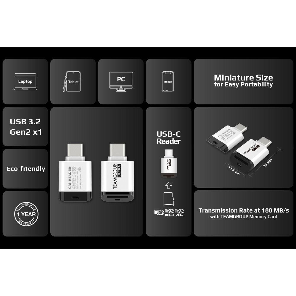 《SUNLINK》十銓 TEAM ULTRA CR I MicroSD 記憶卡讀卡機 USB Type-C 介面-細節圖8