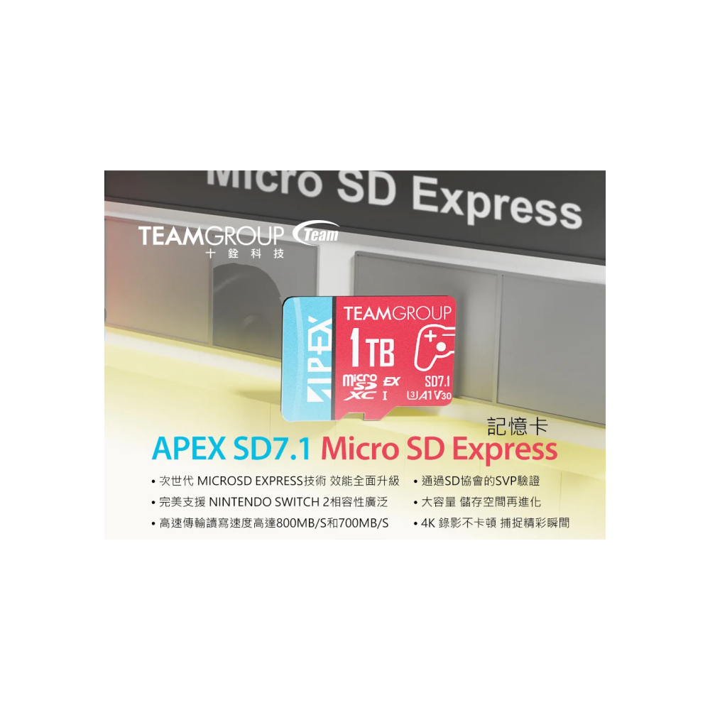 《SUNLINK》Team 十銓 MicroSD Express 超高速記憶卡 256GB Switch 2專用 終保-細節圖2