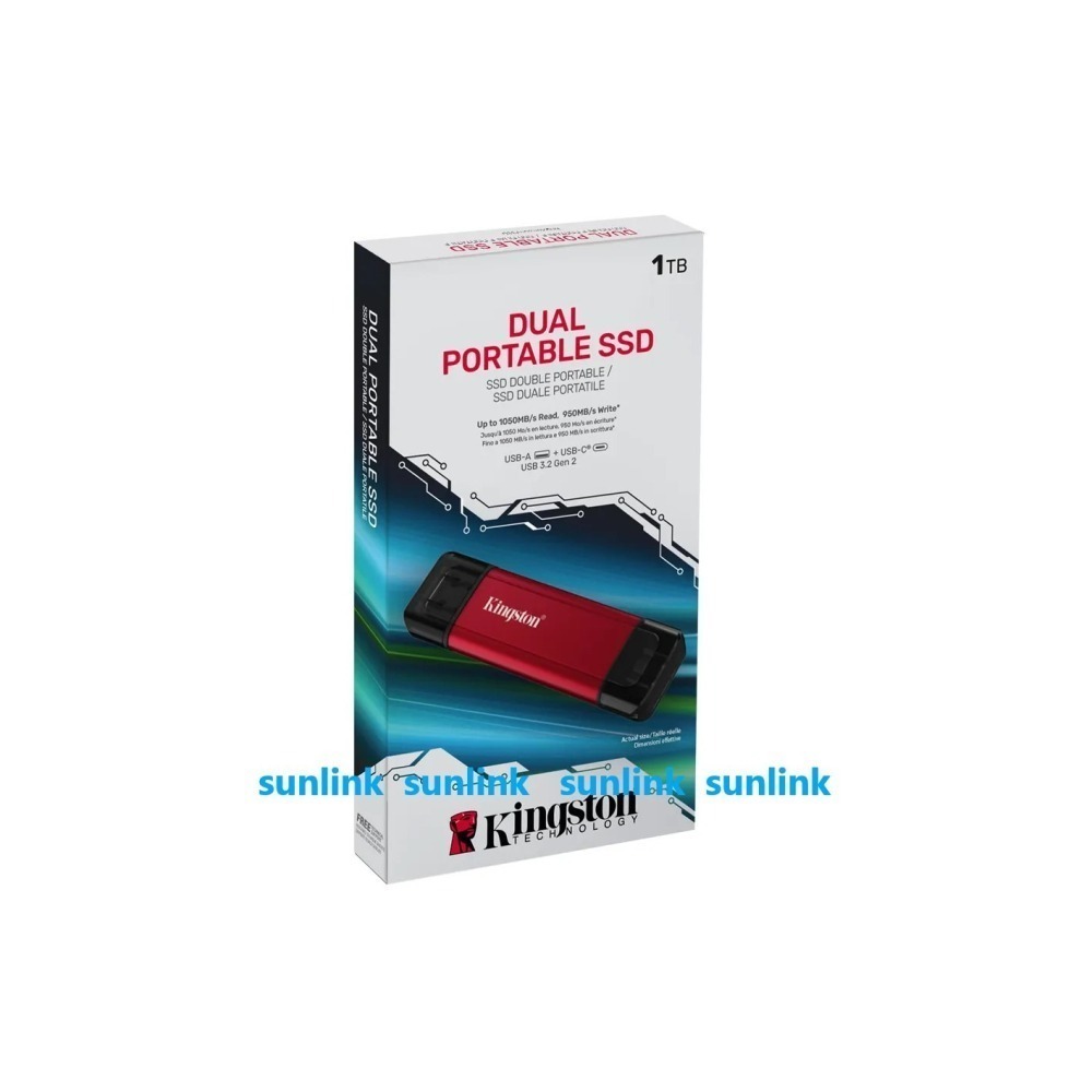 《SUNLINK》金士頓  USB3.2 Gen2 Type A/C 1TB雙介面行動固態硬碟 (SPSD/1TB)-細節圖3
