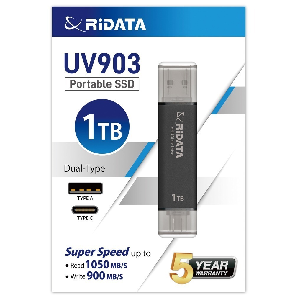 《SUNLINK》RIDATA 錸德UV903 USB3.2/Type C 1TB 雙介面固態行動碟 公司貨-細節圖3