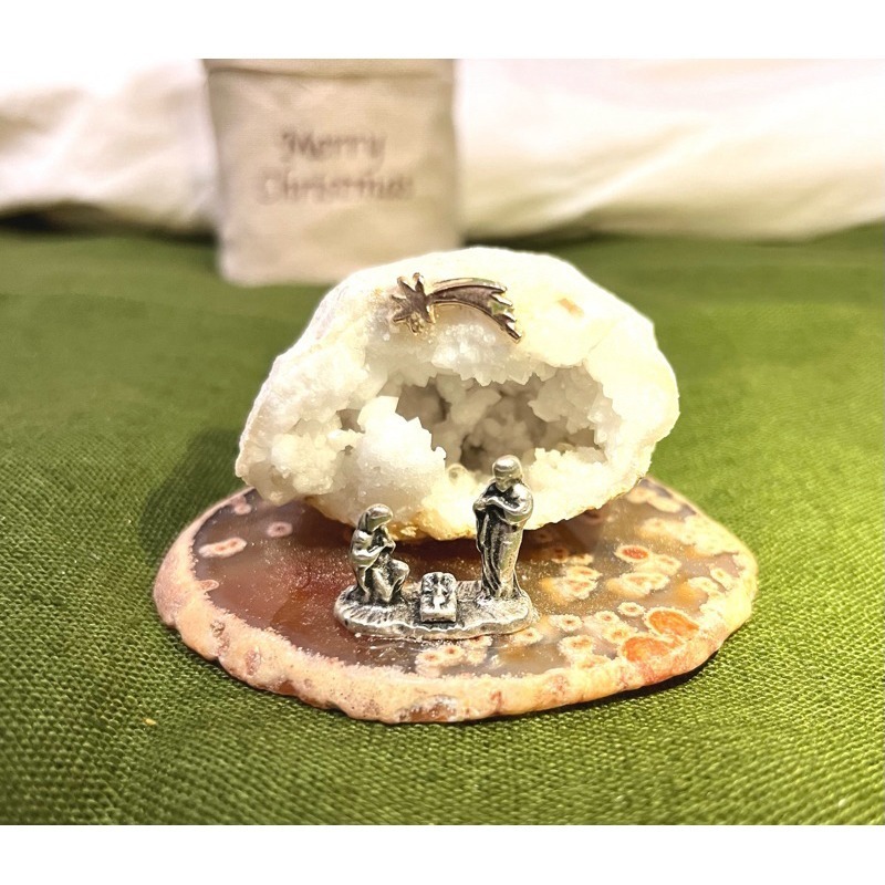 ◑胡椒選物◐ 義大利帶回 耶穌誕生擺飾 Nativity 天然水晶｜基督教禮品｜聖誕節裝飾｜收藏絕版-細節圖2