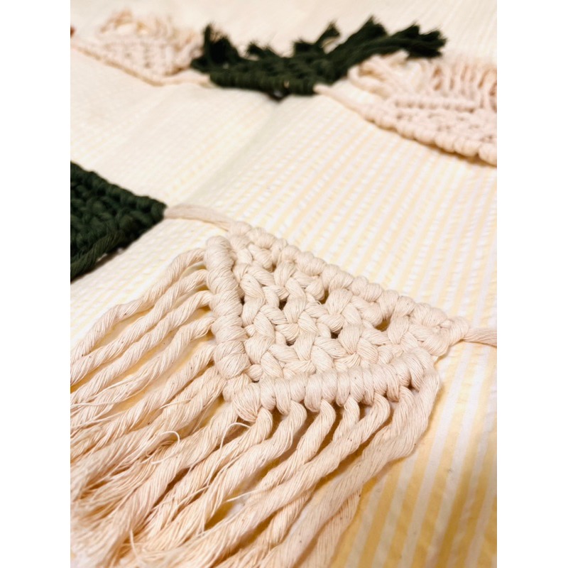 ◑胡椒手作◐ Macrame波希米雅棉繩編織掛旗 -戶外露營營帳 居家佈置 家飾 兒童房-細節圖3