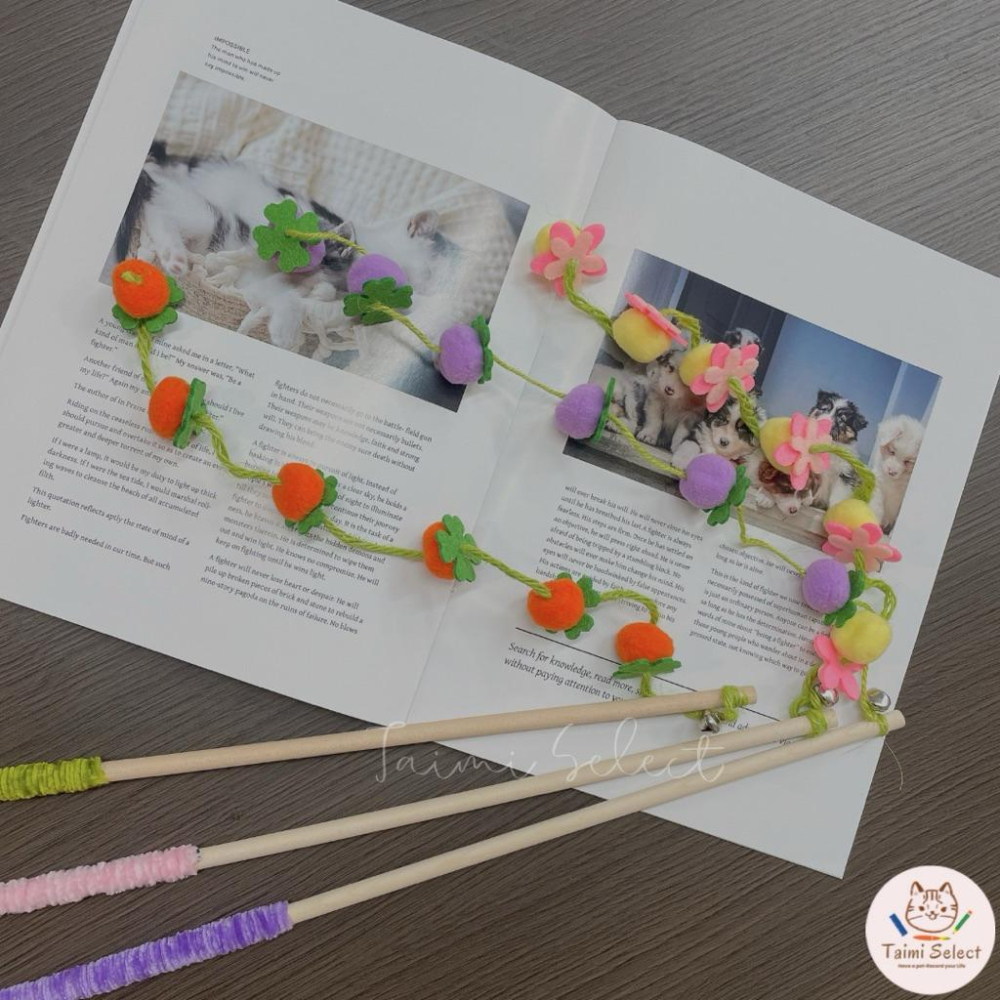 現貨🚚小清新逗貓棒 柿子逗貓棒 茄子逗貓棒 超可愛逗貓棒-細節圖4