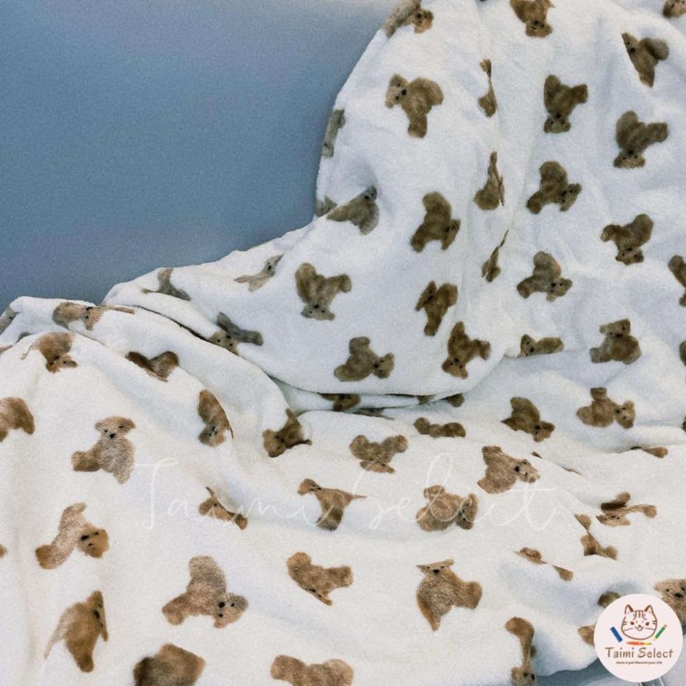 現貨🚚小熊絨毛毯 泰迪熊毯子 牛奶毯 絨毛毯子 熊熊法蘭絨毯🧸-細節圖4