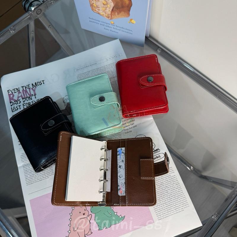 現貨♡皮質活頁手賬本M5 5孔活頁本 質感皮革手帳筆記 旅遊筆記 小紅書 粉色 薄荷巧克力 熱門 手帳 素材 紀錄-細節圖2