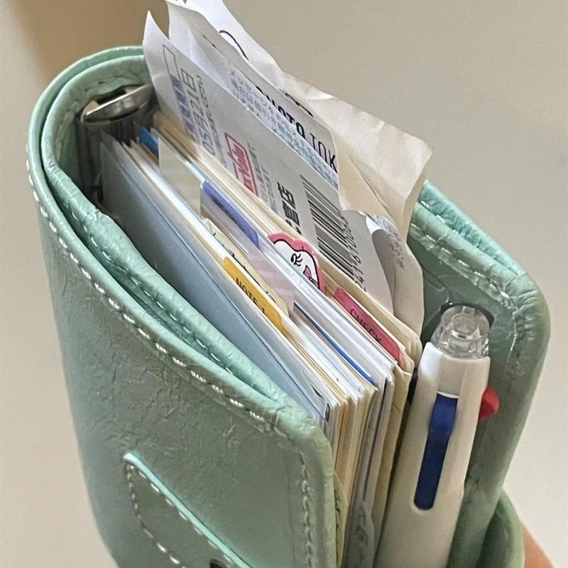 現貨♡皮質活頁手賬本M5 5孔活頁本 質感皮革手帳筆記 旅遊筆記 小紅書 粉色 薄荷巧克力 熱門 手帳 素材 紀錄-細節圖8