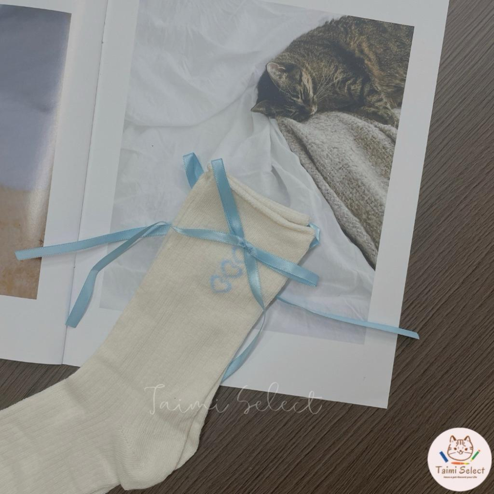 現貨✨Y2K緞帶愛心長襪 緞帶長襪 愛心長襪子 緞帶襪子-細節圖5