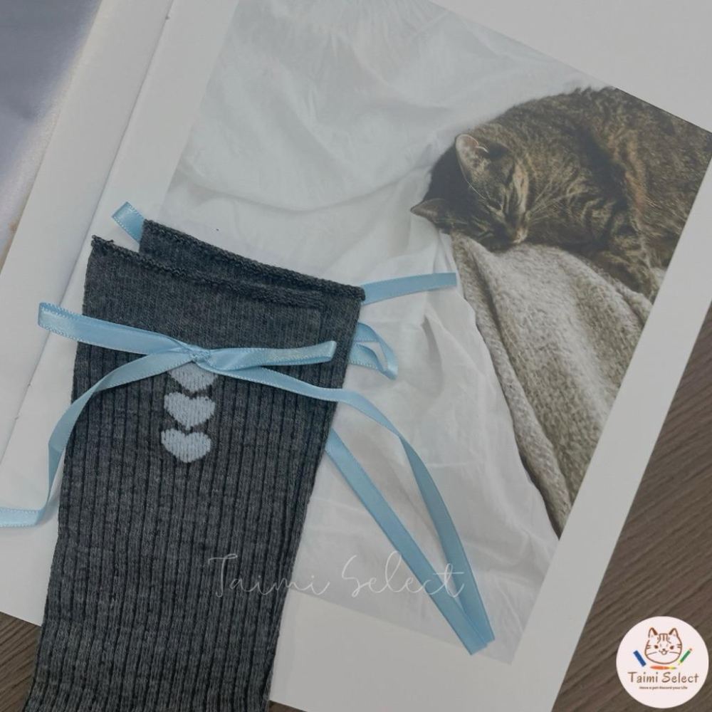 現貨✨Y2K緞帶愛心長襪 緞帶長襪 愛心長襪子 緞帶襪子-細節圖6