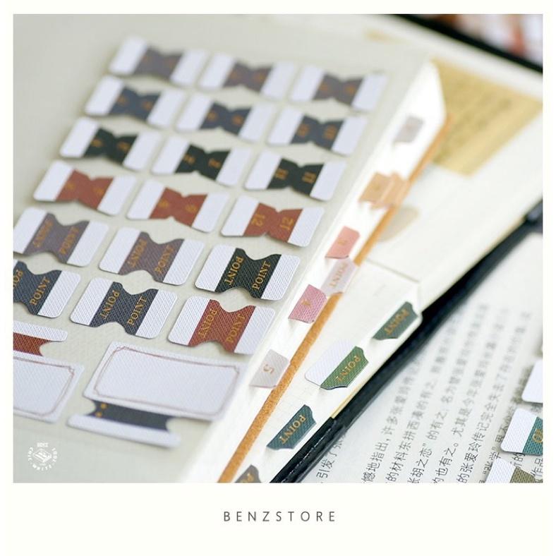 免運🔥復古燙金索引貼 手帳索引貼紙 手帳套裝 創意手帳 筆記本索引貼紙 復古色系索引貼紙-細節圖5