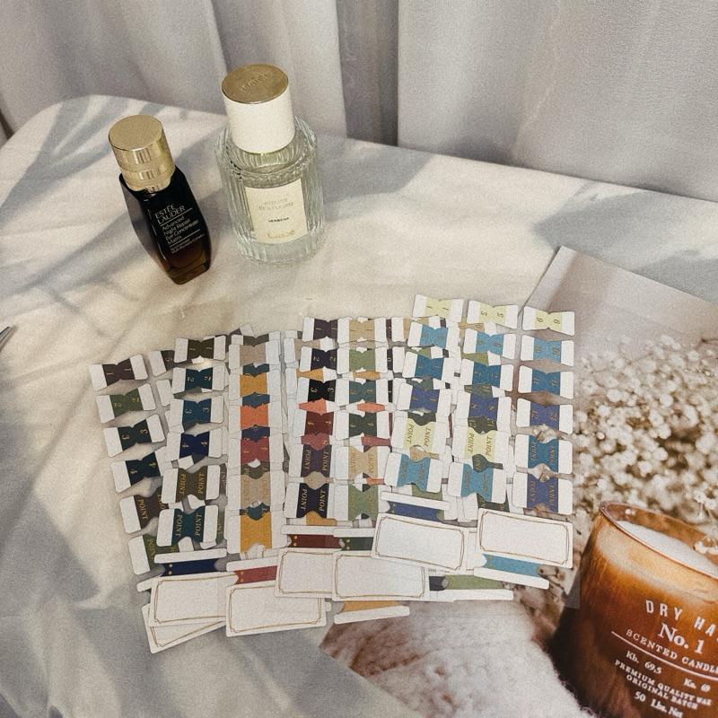 免運🔥復古燙金索引貼 手帳索引貼紙 手帳套裝 創意手帳 筆記本索引貼紙 復古色系索引貼紙-細節圖8