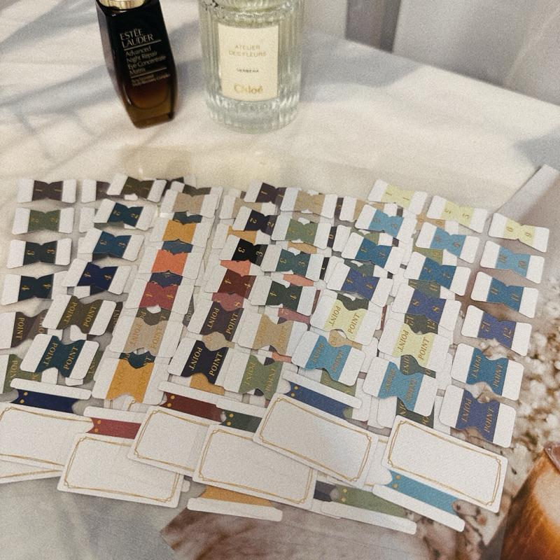 免運🔥復古燙金索引貼 手帳索引貼紙 手帳套裝 創意手帳 筆記本索引貼紙 復古色系索引貼紙-細節圖9