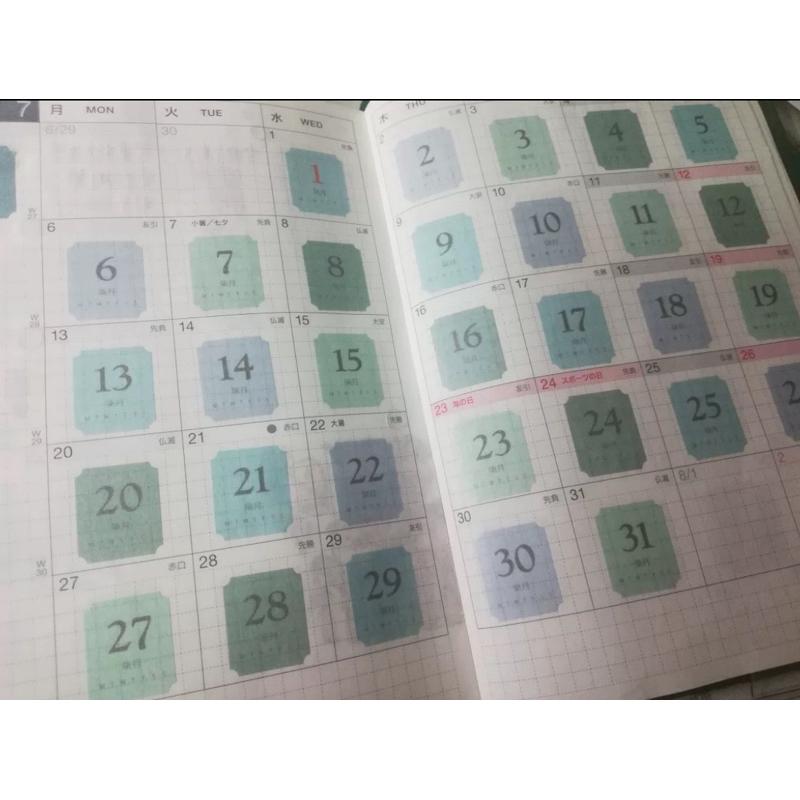免運✨四季彩色萬年曆日期手帳貼紙 日期貼紙 手帳必備 365天-細節圖3