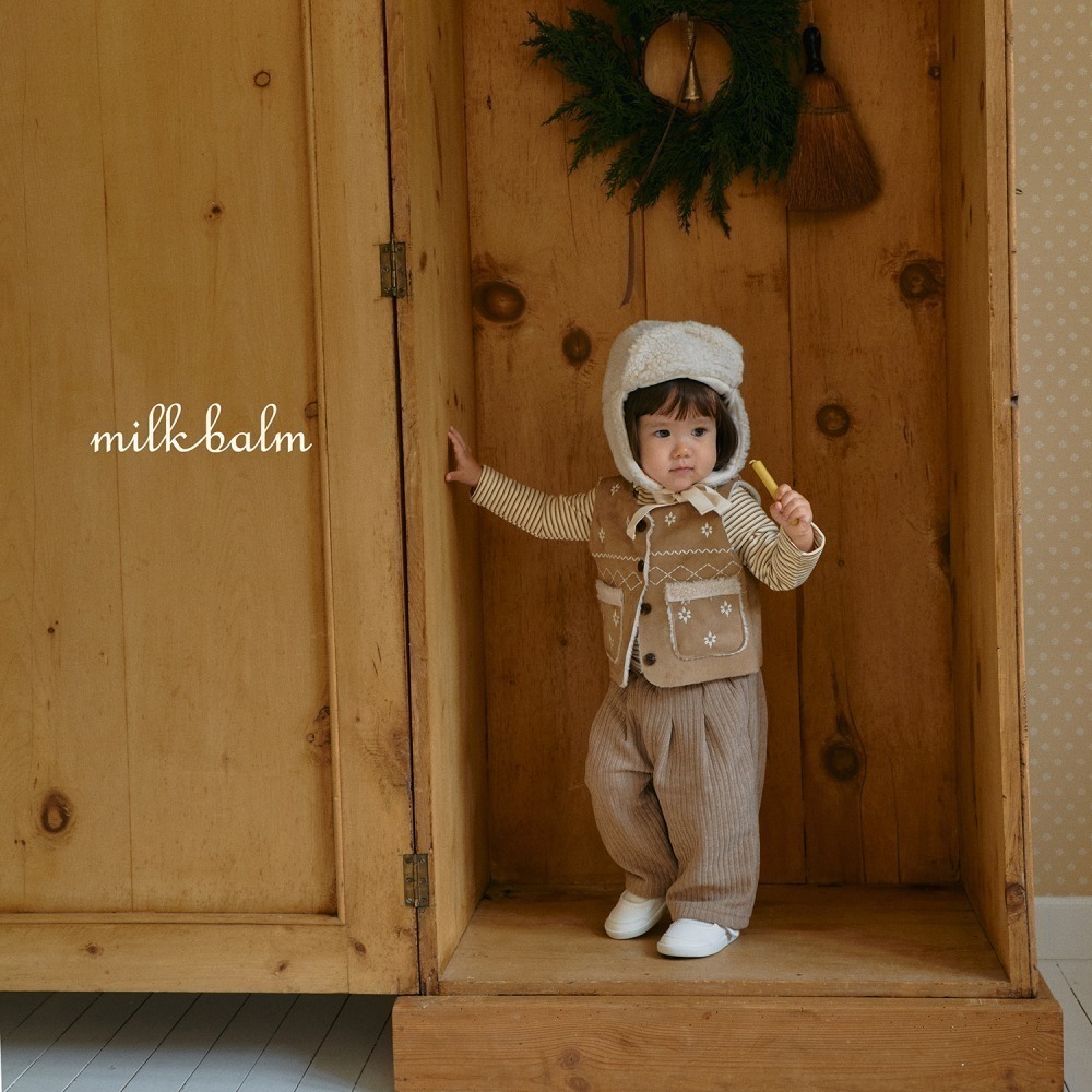 ❄️105現貨❄️milkbalm 燈心絨百搭長褲🧸韓國童裝-細節圖6