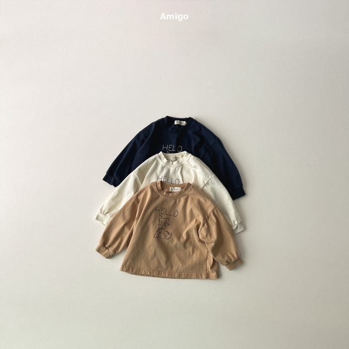 ❄️深藍80現貨❄️ amigo 線條狗狗長袖Tee🧸韓國童裝-細節圖5
