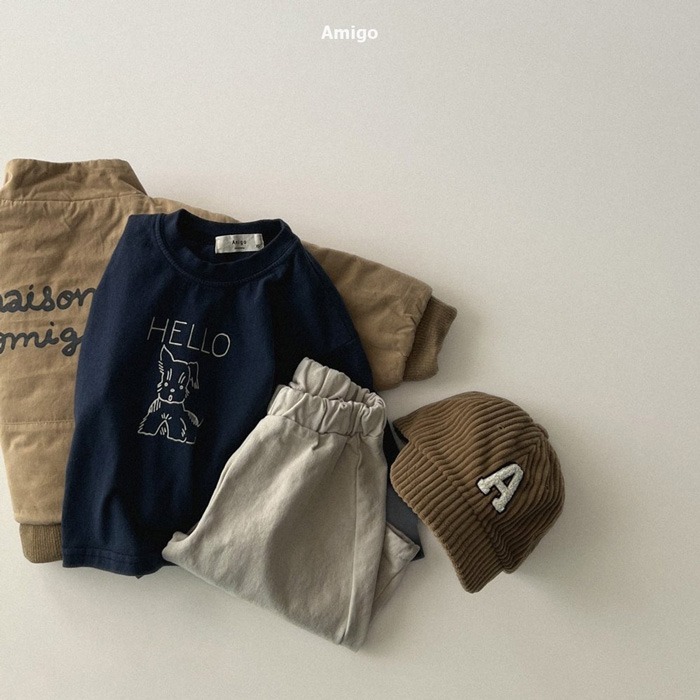 ❄️深藍80現貨❄️ amigo 線條狗狗長袖Tee🧸韓國童裝-細節圖9