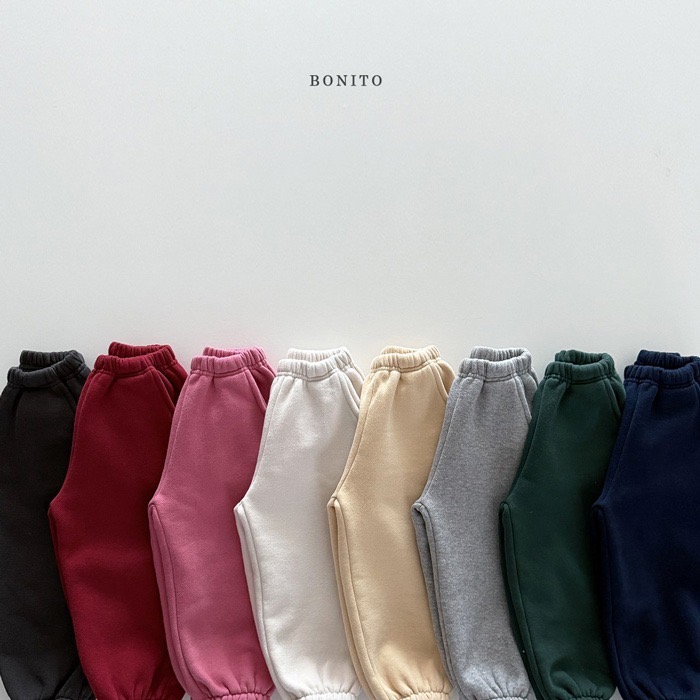 ❄️深藍105現貨❄️ bonito 基本款縮口刷毛運動褲🧸韓國童裝-細節圖2