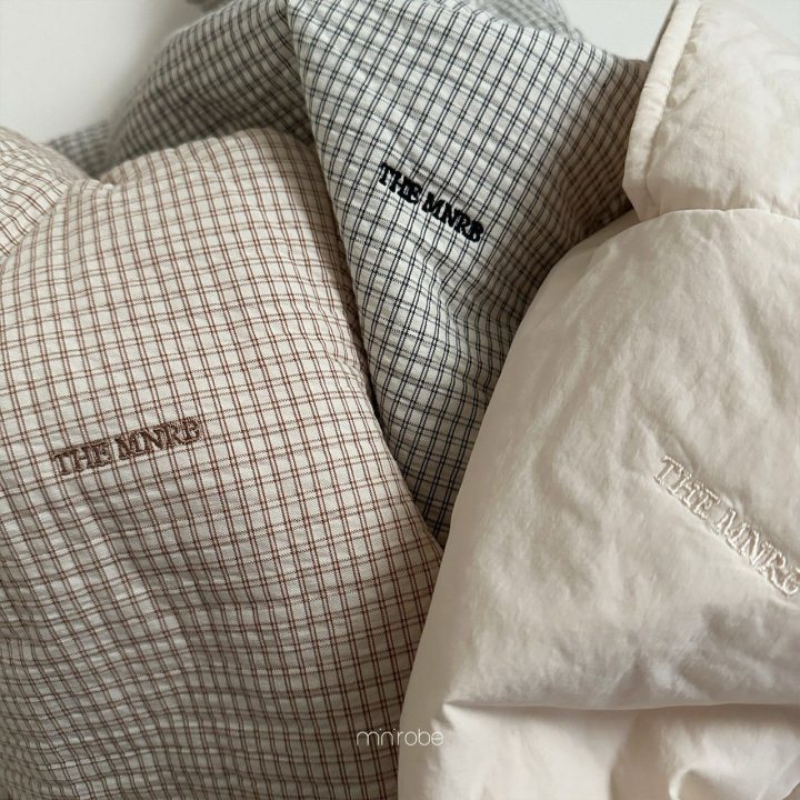 🍰黑色110現貨🍰minirobe 小格子後拉鍊連帽上衣🧸韓國童裝-細節圖2