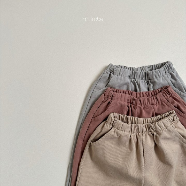 🍰卡其80灰藍100現貨🍰minirobe 基本款鬆緊腰長褲🧸韓國童裝-細節圖4