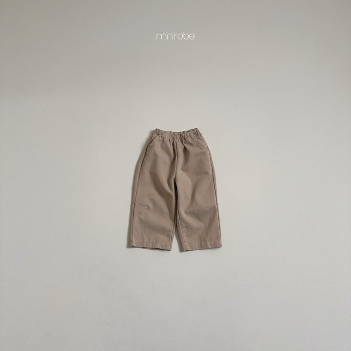 🍰卡其80灰藍100現貨🍰minirobe 基本款鬆緊腰長褲🧸韓國童裝-細節圖5
