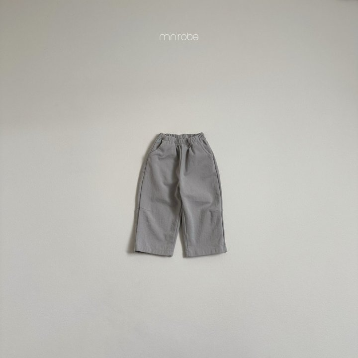 🍰卡其80灰藍100現貨🍰minirobe 基本款鬆緊腰長褲🧸韓國童裝-細節圖6