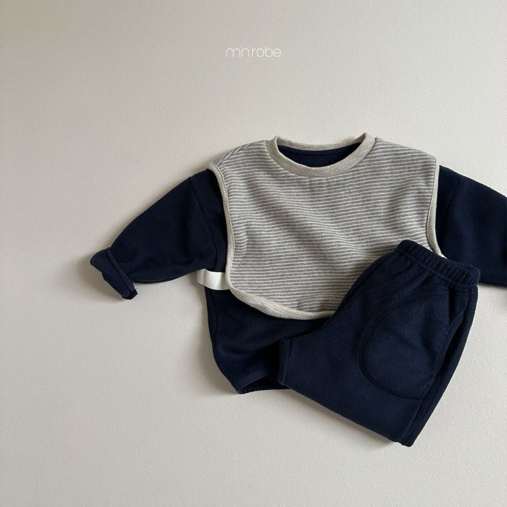 ❄️淺灰現貨❄️ minirobe 橫條紋造型背心🧸韓國童裝-細節圖9