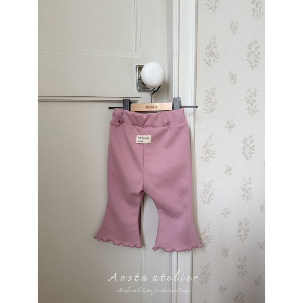 🍂粉色80現貨🍂 AOSTA 基本款小喇叭褲🧸小寶衣櫃-細節圖5