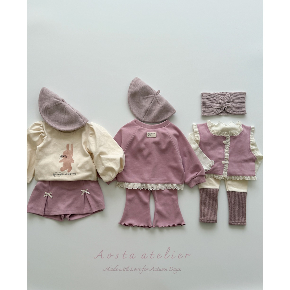 🍂粉色80現貨🍂 AOSTA 基本款小喇叭褲🧸小寶衣櫃-細節圖6