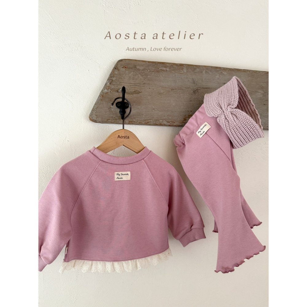 🍂粉色80現貨🍂 AOSTA 基本款小喇叭褲🧸小寶衣櫃-細節圖8