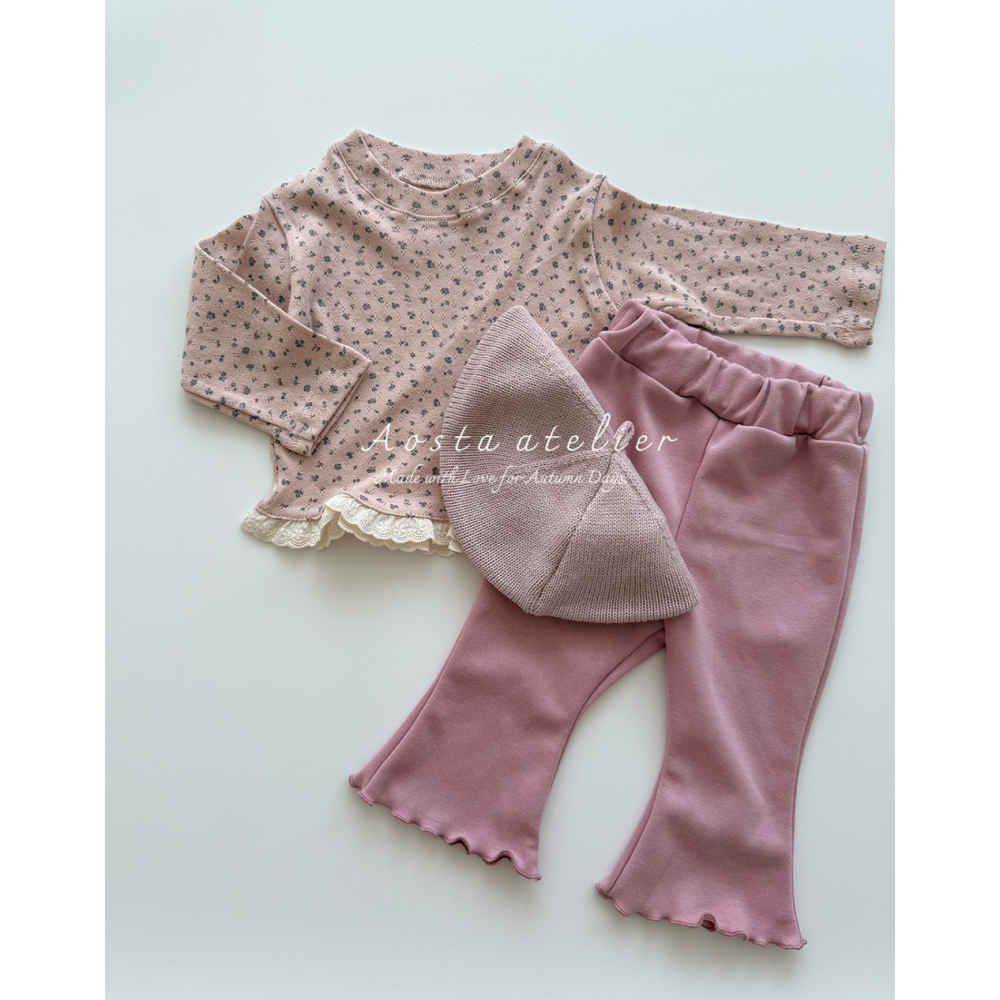 🍂粉色80現貨🍂 AOSTA 基本款小喇叭褲🧸小寶衣櫃-細節圖9