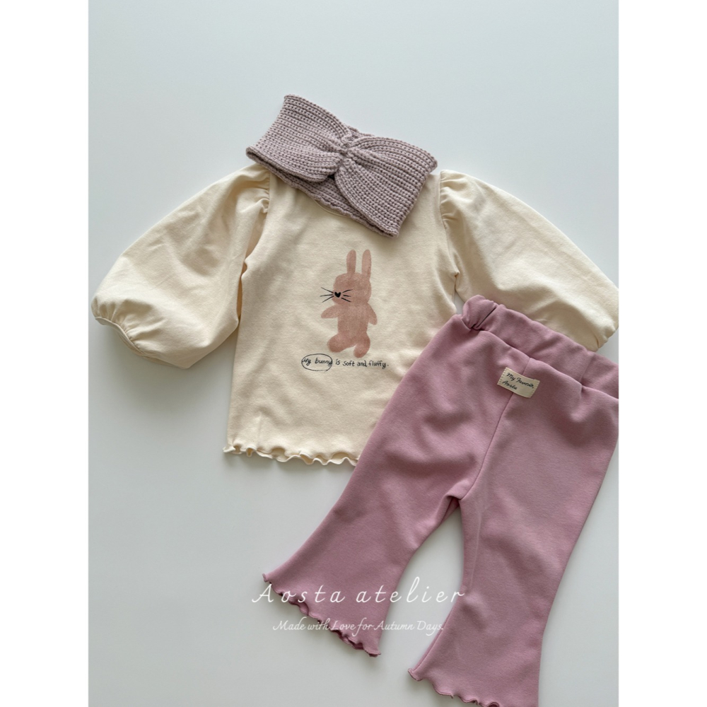 🍂粉色80現貨🍂 AOSTA 基本款小喇叭褲🧸小寶衣櫃-細節圖11