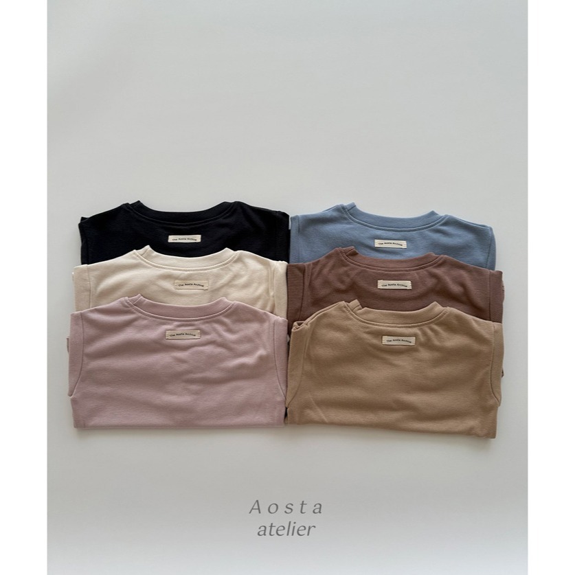 🍂藍色100現貨🍂 AOSTA 基本款素色長袖Tee 🧸韓國童裝-細節圖4