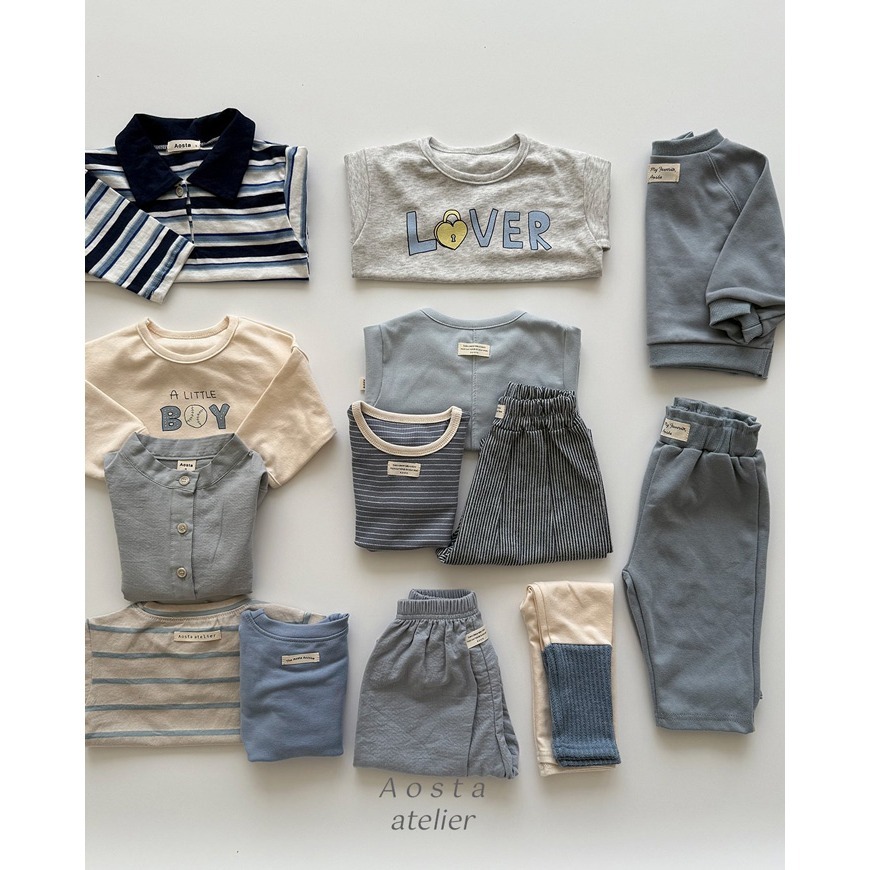 🍂藍色100現貨🍂 AOSTA 基本款素色長袖Tee 🧸韓國童裝-細節圖9