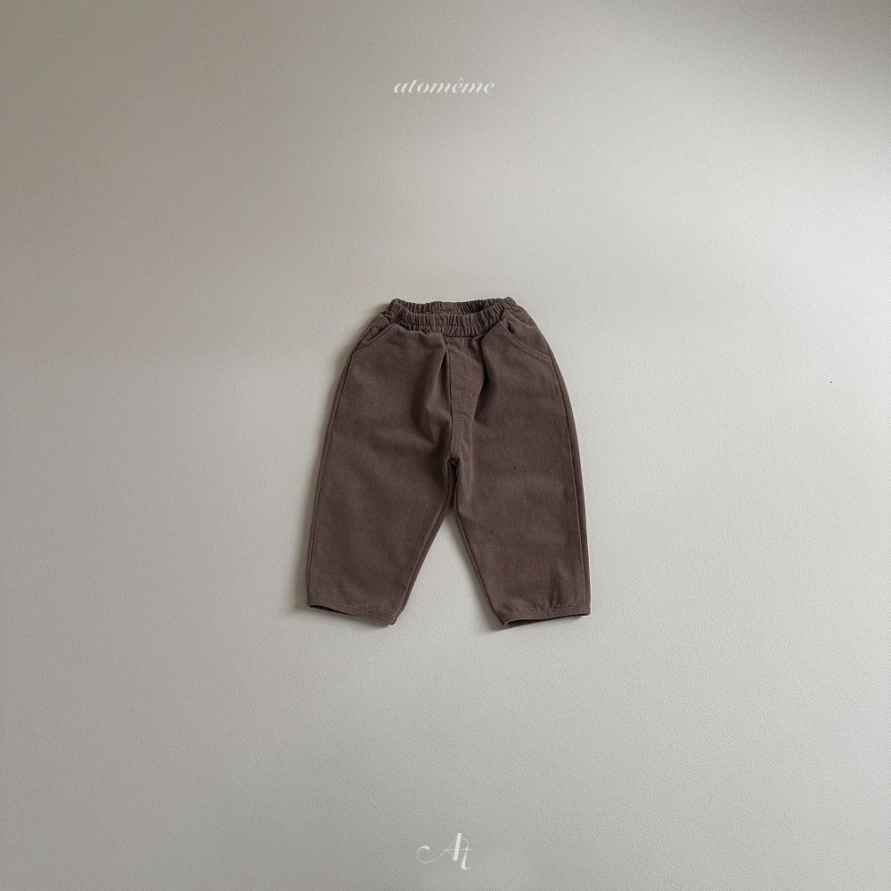 ❄️棕色80/100現貨❄️Atomeme 鬆緊腰百搭長褲🧸韓國童裝-細節圖8