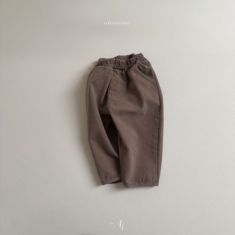 ❄️棕色80/100現貨❄️Atomeme 鬆緊腰百搭長褲🧸韓國童裝-細節圖9
