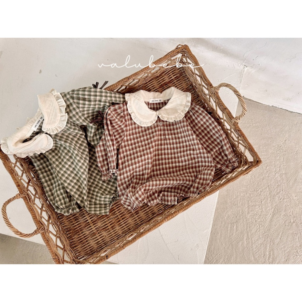 ❄️綠格80現貨❄️valubebe 英倫小格子包屁衣🧸韓國童裝-細節圖4