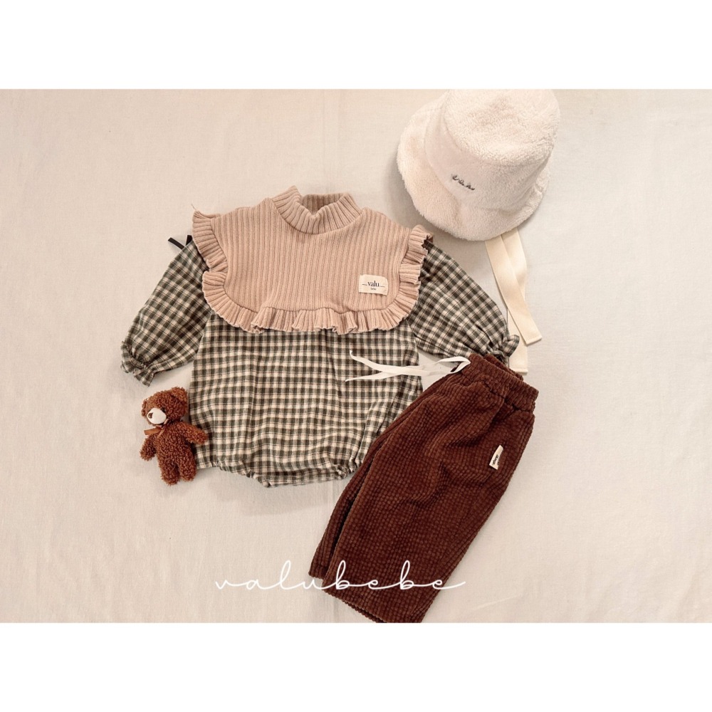 ❄️綠格80現貨❄️valubebe 英倫小格子包屁衣🧸韓國童裝-細節圖8