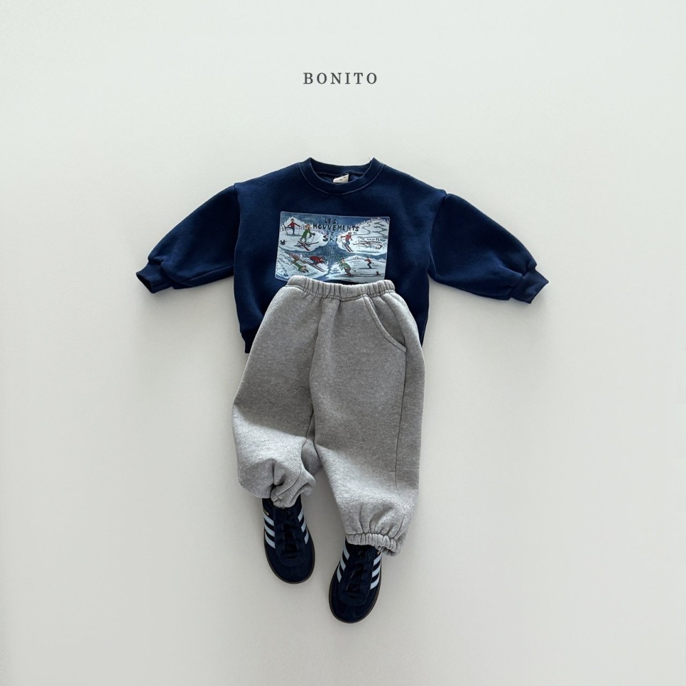 ❄️深藍105現貨❄️ bonito 溜冰場刷毛大學Tee🧸韓國童裝-細節圖6