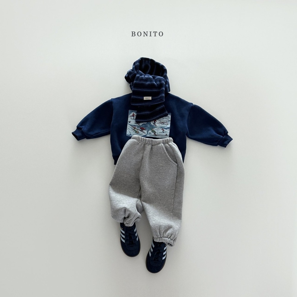 ❄️深藍105現貨❄️ bonito 溜冰場刷毛大學Tee🧸韓國童裝-細節圖8