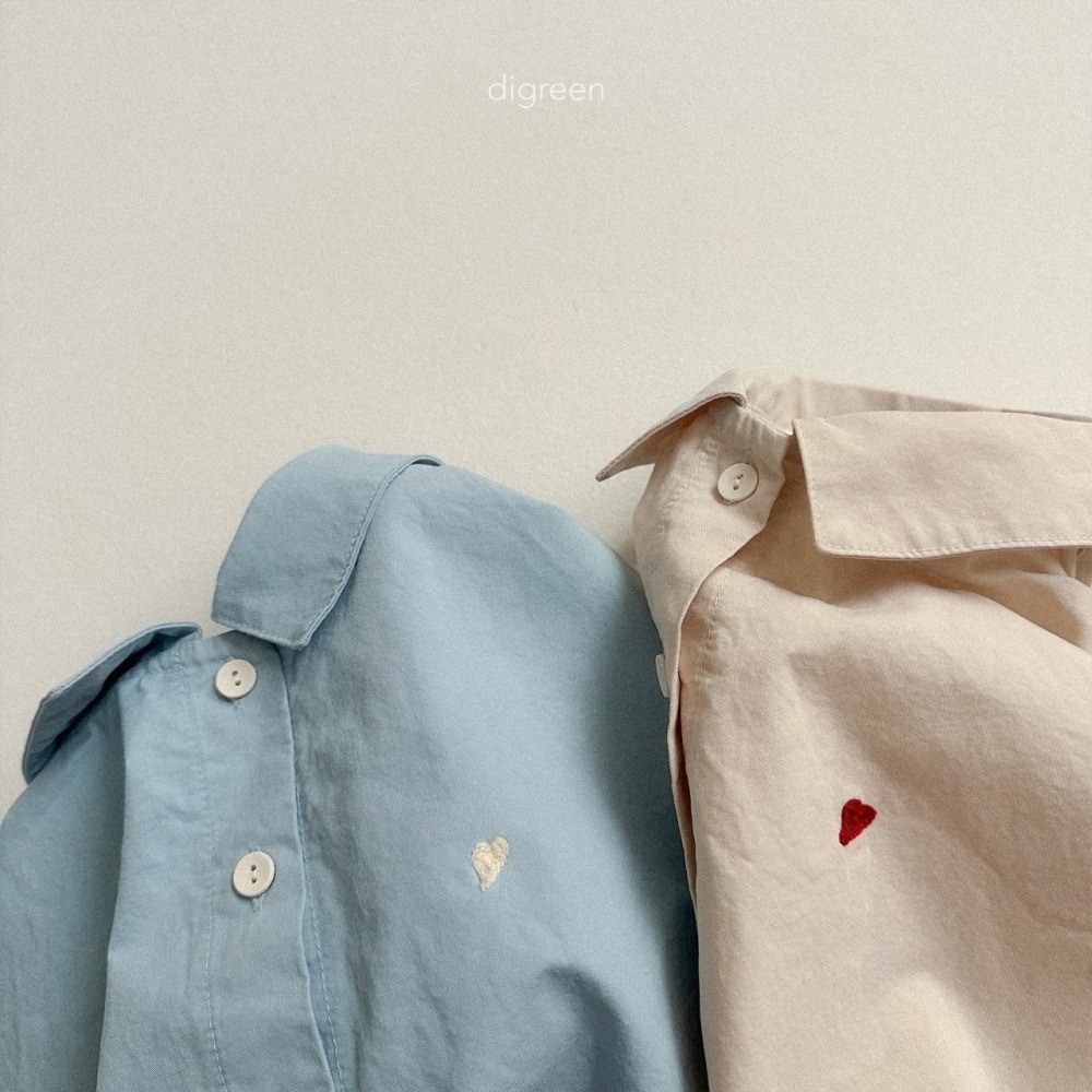 ❄️米白100現貨❄️Digreen kids 小愛心長袖襯衫🧸韓國童裝-細節圖3