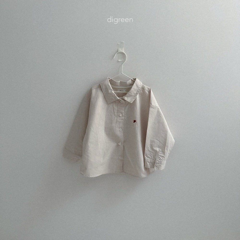 ❄️米白100現貨❄️Digreen kids 小愛心長袖襯衫🧸韓國童裝-細節圖4