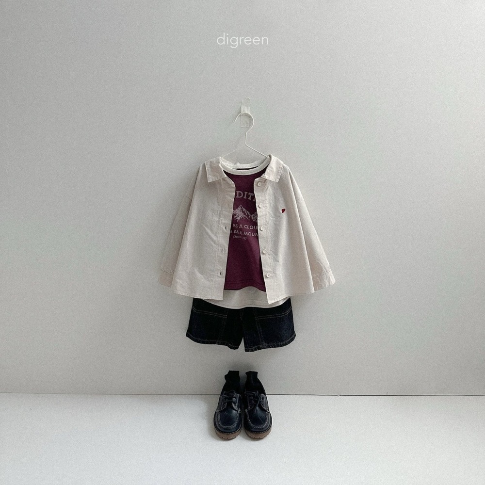 ❄️米白100現貨❄️Digreen kids 小愛心長袖襯衫🧸韓國童裝-細節圖5