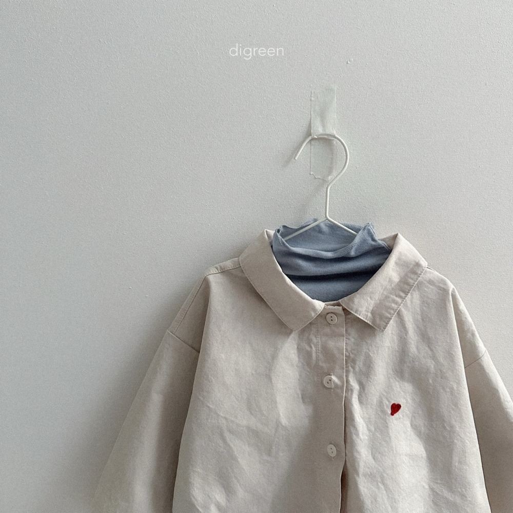 ❄️米白100現貨❄️Digreen kids 小愛心長袖襯衫🧸韓國童裝-細節圖7
